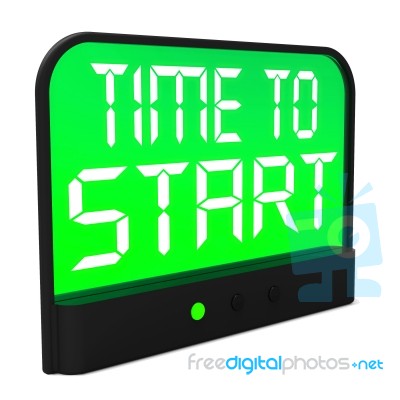 Time To Start Message Shows Beginning Or Activating Stock Image