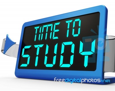 Time To Study Message Showing Education And Studying Stock Image