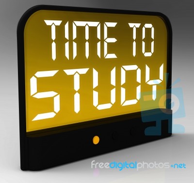 Time To Study Message Showis Education And Studying Stock Image