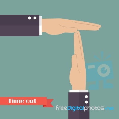 Timeout Signal Hand Stock Image