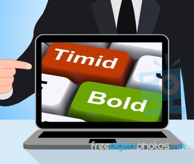 Timid Bold Computer Show Shy Or Outspoken Stock Image