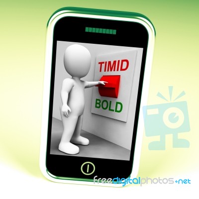 Timid Bold Switch Means Fear Or Courage Stock Image