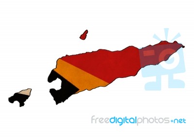 Timor Leste Map On  Flag Drawing ,grunge And Retro Flag Series Stock Image