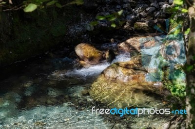 Tiny Rapids At The Val Vertova Torrent Lombardy Near Bergamo In Stock Photo