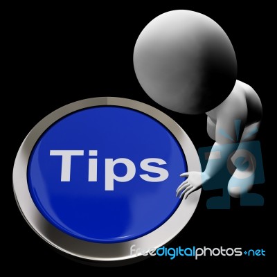 Tips Button Means Suggestions Pointers And Guidance Stock Image