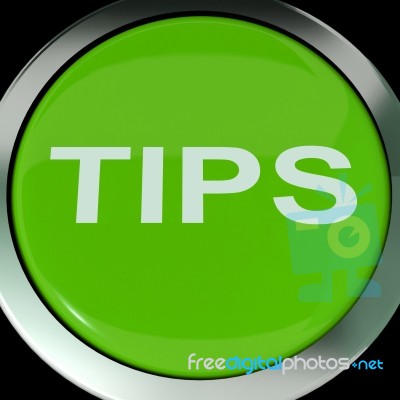 Tips Button Shows Help Suggestions Or Instructions Stock Image