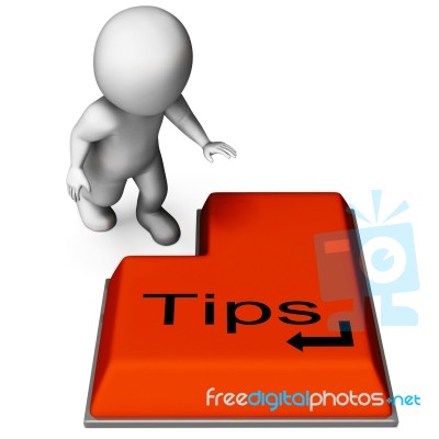 Tips Key Means Online Guidance And Suggestions Stock Image