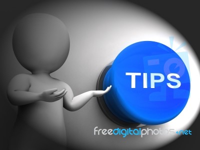 Tips Pressed Shows Guidance Suggestions And Advice Stock Image