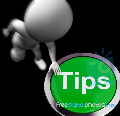 Tips Pressed Shows Hints Suggestions And Help Stock Image