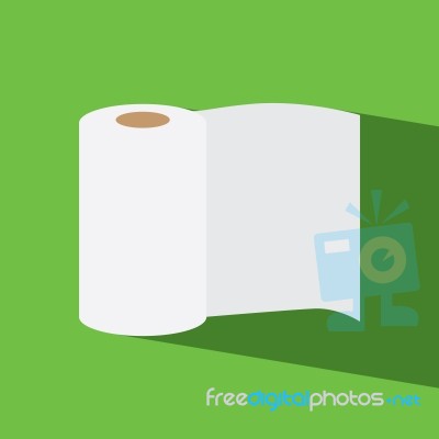 Tissue Roll Flat Icon   Illustration  Stock Image