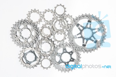 Titanium Bicycle Cassette Stock Photo