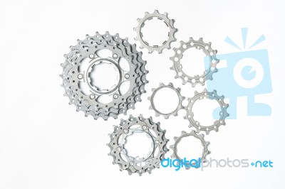 Titanium Bicycle Cassette Stock Photo