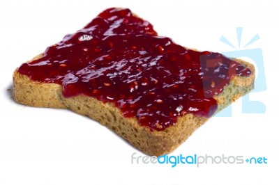 Toasted Bread With Jam Stock Photo