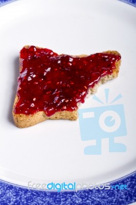 Toasted Bread With Jam Stock Photo