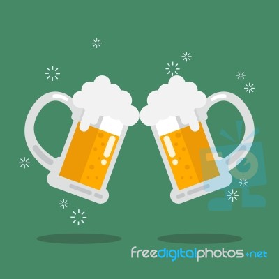 Toasting Glasses Of Beer Stock Image