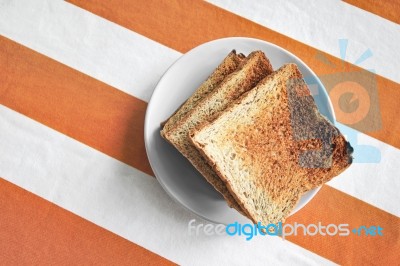 Toasts On Tablecloth Stock Photo