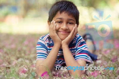 Toddler In Park Stock Photo