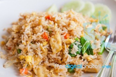 Tofu And Vegetable Fried Rice Stock Photo