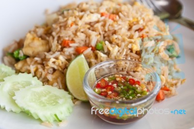 Tofu And Vegetable Fried Rice Stock Photo