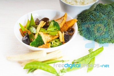 Tofu Beancurd And Vegetables Stock Photo