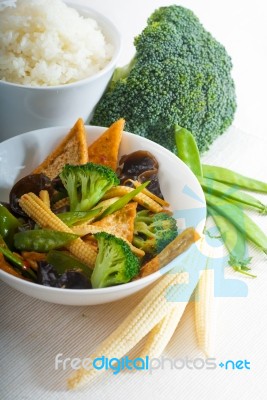 Tofu Beancurd And Vegetables Stock Photo