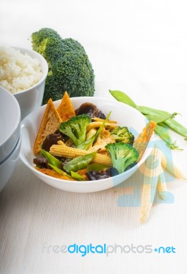 Tofu Beancurd And Vegetables Stock Photo