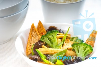 Tofu Beancurd And Vegetables Stock Photo