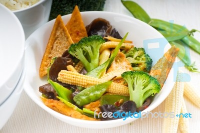 Tofu Beancurd And Vegetables Stock Photo