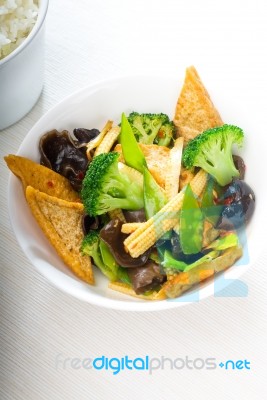 Tofu Beancurd And Vegetables Stock Photo