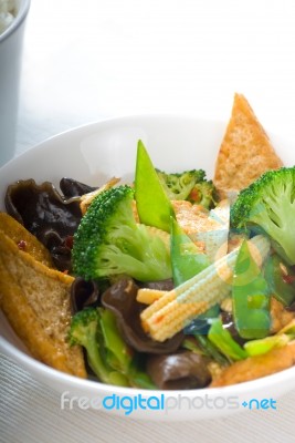 Tofu Beancurd And Vegetables Stock Photo