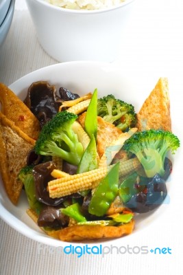 Tofu Beancurd And Vegetables Stock Photo