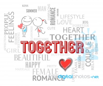 Together Couple Means Find Love And Affection Stock Image