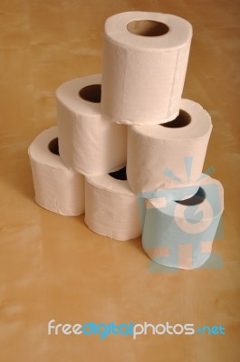 Toilet Paper Rolls Stock Photo