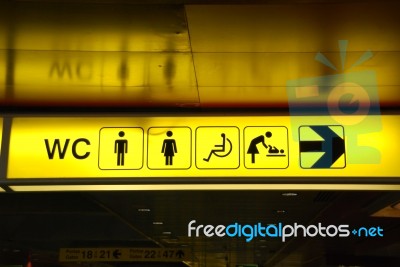 Toilets Sign Stock Photo