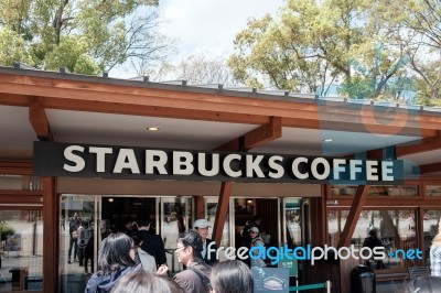 Tokyo, Japan - April 14, 2017: Starbucks Coffee Shop At Ueno Par… Stock Photo