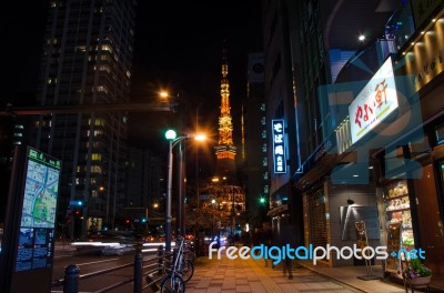 Tokyo, Japan - November 28: Tokyo Tower's Under Maintenance In T… Stock Photo