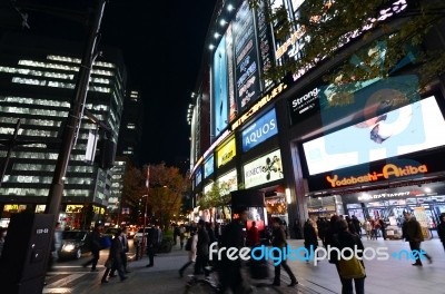 Tokyo - Nov 21: People Visit Akihabara Shopping Area On November… Stock Photo