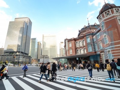 Tokyo - Nov 26: View Of Tokyo Station Marunouchi Station Buildin… Stock Photo