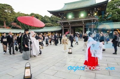 Tokyo,japan-nov 20 :a Japanese Wedding Ceremony At Meiji Jingu S… Stock Photo