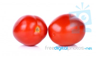 Tomato Isolated On The White Background Stock Photo