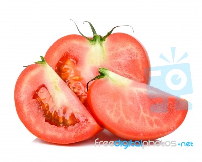 Tomato Isolated On The White Background Stock Photo