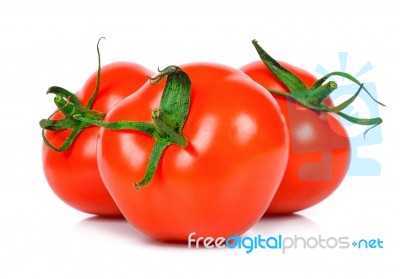 Tomato Isolated On The White Background Stock Photo