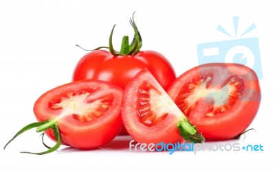 Tomato Isolated On The White Background Stock Photo