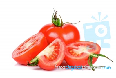 Tomato Isolated On The White Background Stock Photo