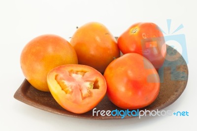 Tomato On White Background Stock Photo