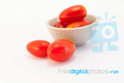 Tomato On White Background Stock Photo