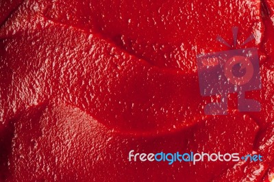 Tomato Paste Texture Close-up Stock Photo