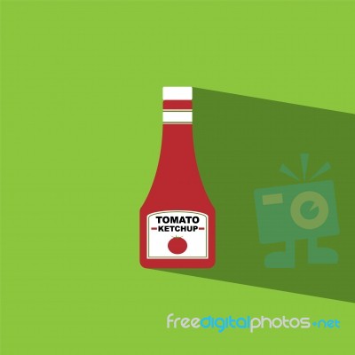 Tomato Sauce Bottle Flat Icon   Illustration  Stock Image