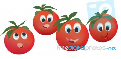 Tomatoe Faces Stock Image