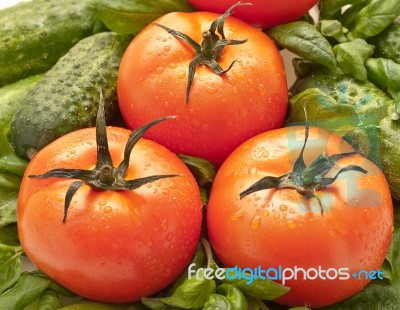 Tomatoes Close Up Stock Photo